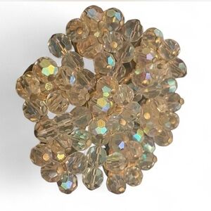Vintage Vendome Aurora Borealis crystal bead cluster brooch.
Mid 20th century.